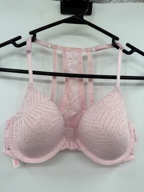 PINk by Victoria's Secret Lightly Lined Racerback Pink Lacey Date Night Bra 32B